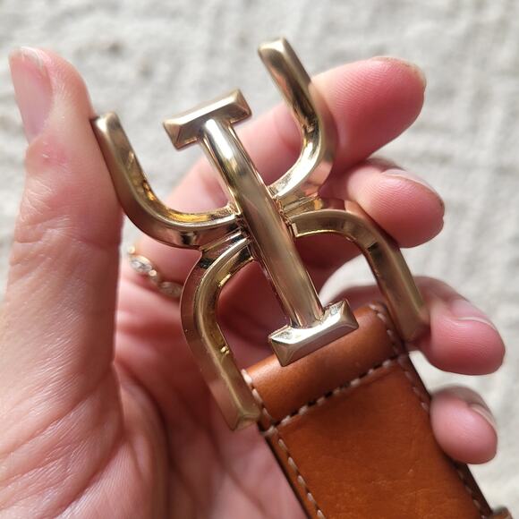 Sam Edleman Camel Brown Leather Belt Sz S - Picture 2 of 5